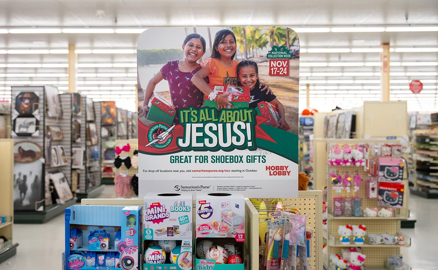 .Operation Christmas Child Hobby Lobby Display