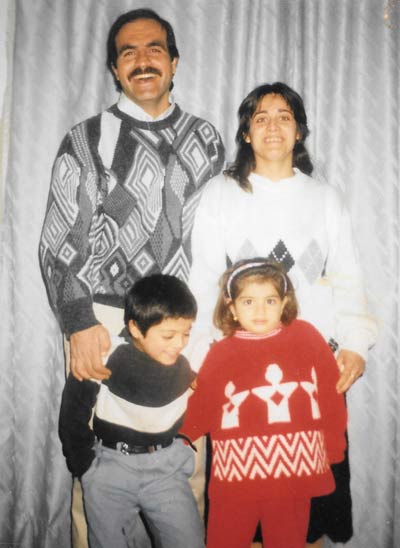 Dania and her parents and brother
