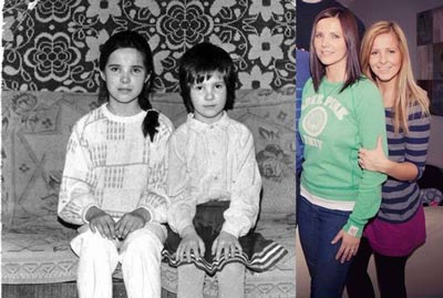Nadia and her sister before-and-after