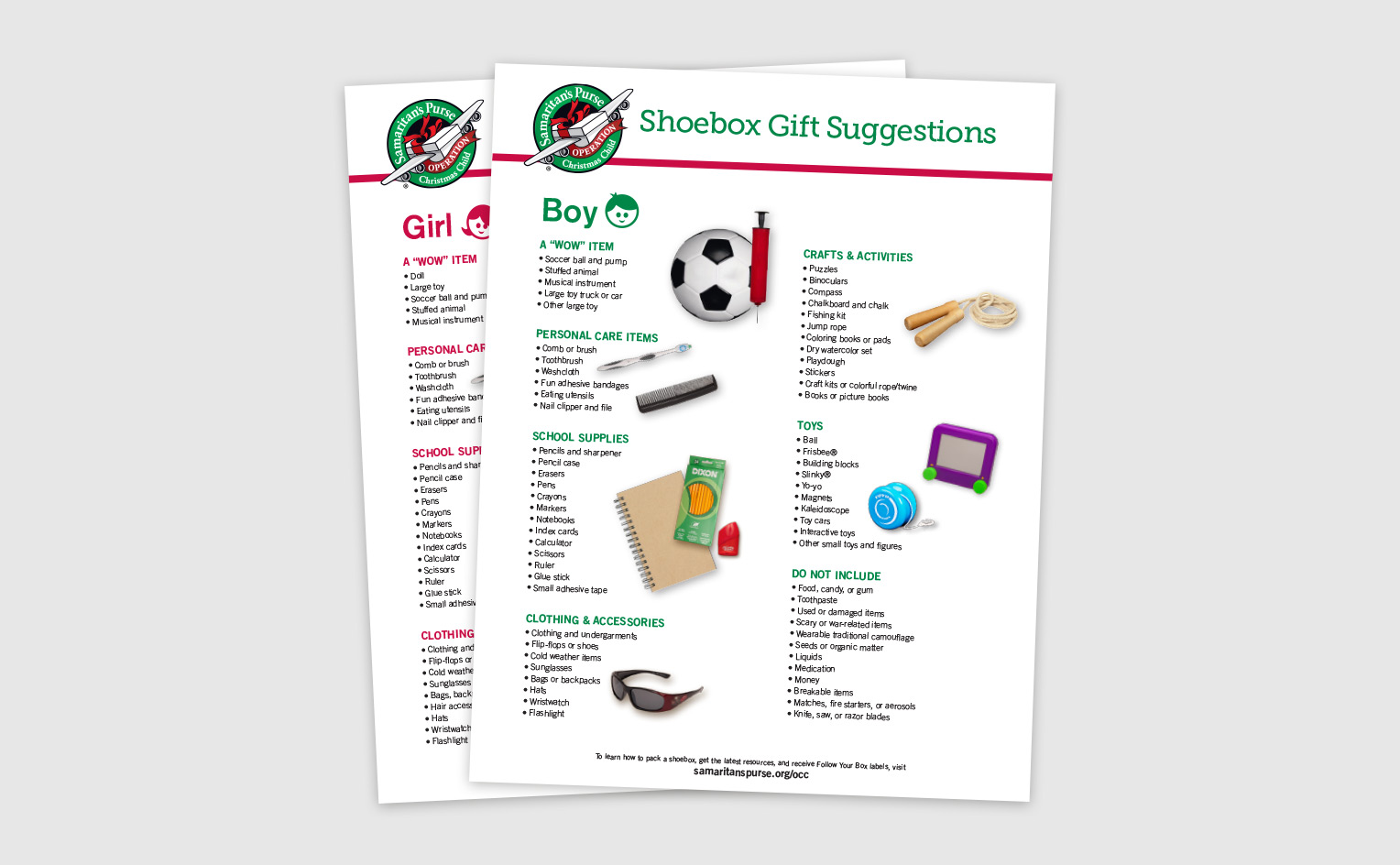 Operation christmas child do not hot sale pack list