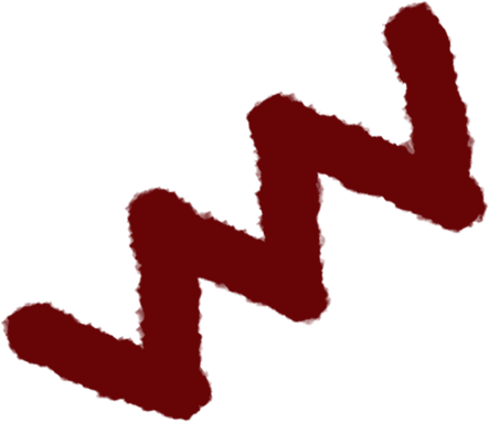 Red paint swiggle line.