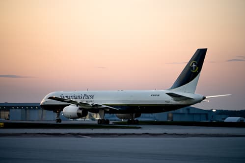 Plane on the ground.