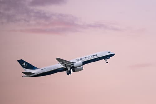 Plane flying in the sky.