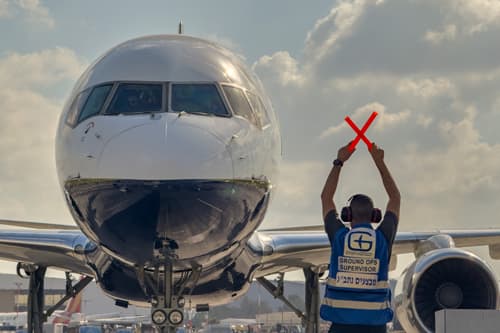 Front of airplane.