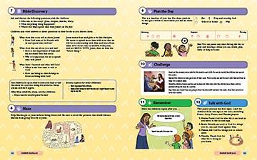 Two pages of The Greatest Journey teacher's guide